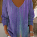 Women's Beautiful Abstract Purple Painting Art Print Casual Pullover Sweater