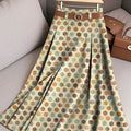 Women's Retro Dot Pattern Art Print Casual Cotton Skirt