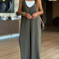 Casual Loose Deep U-neck Jumpsuit