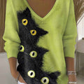womens-lovely-cats-art-print-casual-pullover-sweater-mgjr