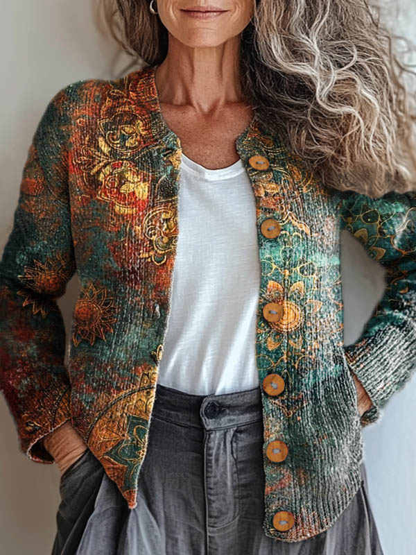 womens-vintage-floral-art-print-buttoned-cardigan-sweater-znpo