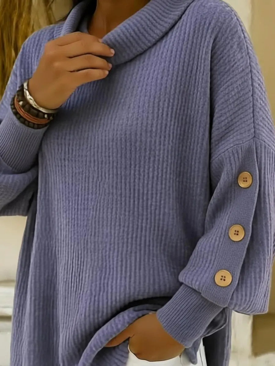 Women's Vintage Buttoned-sleeve Sweater