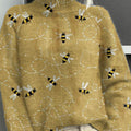 funny-bee-art-print-knit-turtleneck-pullover-sweater-uf4e
