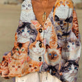 womens-lovely-cats-art-print-casual-pullover-sweater