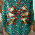 Christmas Gifts Vintage Christmas Art Print Buttoned Cardigan Sweater