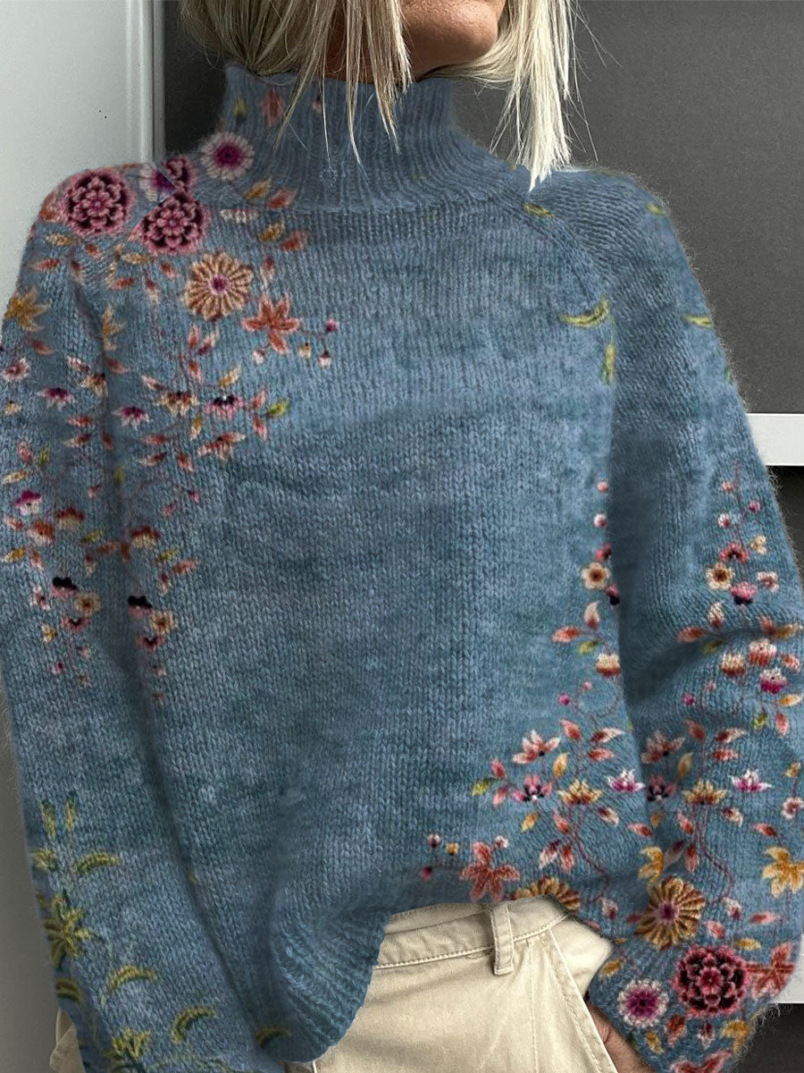 vintage-floral-art-print-knit-turtleneck-pullover-sweater-adh2
