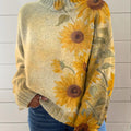 womens-lovely-sunflowers-pattern-art-print-knit-turtleneck-pullover-sweater