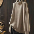 Women's Turtleneck Long Sleeve Solid Color Casual Loose Sweater