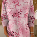 Women's Vintage Floral Art Print Casual Pullover Sweater