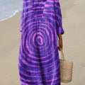 Women's Purple Art Abstract Lines Print Dress