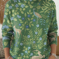 Women's Woodland Animals Art Print Casual Knit Turtleneck Pullover Sweater
