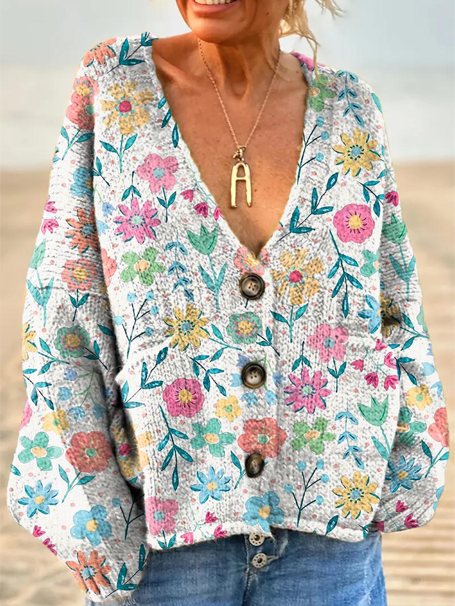 womens-lovely-floral-art-print-casual-pullover-sweater-evi7