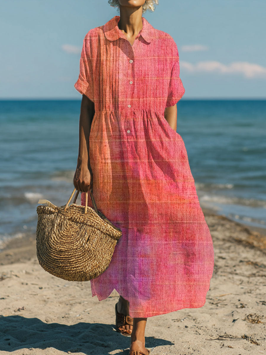 Women's Vintage Gradient Art Print Dress