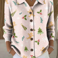 Women's Merry Christmas! Christmas Pattern Painting Art Print Cowl Neck Sweater