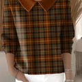 womens-plaid-pattern-art-casual-print-peter-pan-collar-3-4-sleeve-sweater