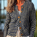 vintage-circular-stripe-painting-art-print-buttoned-cardigan-sweater
