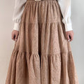 Women's Lace Embroidery Cotton Elastic Waist Skirt