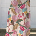 Jupe en lin à poches pour femme, imprimé floral vintage 
