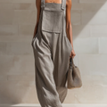 Casual Loose-fit Cotton Wide-leg Overalls