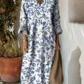 Robe en coton à imprimé floral vintage pour femme