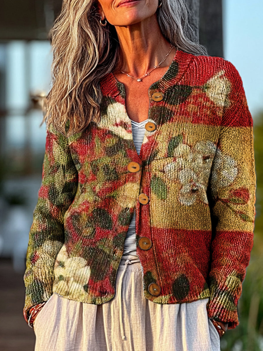 vintage-floral-painting-art-print-buttoned-cardigan-sweater-gufu