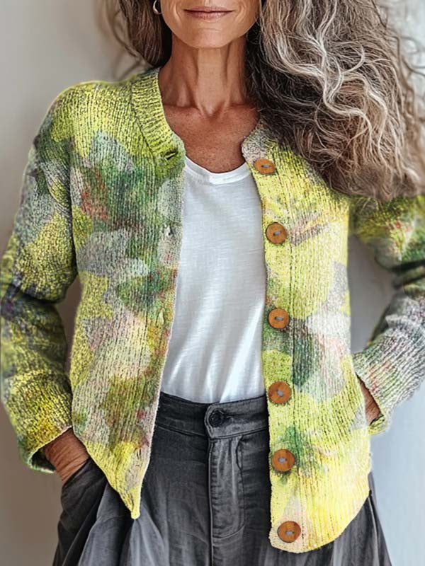 womens-vintage-floral-art-print-buttoned-cardigan-sweater-thv6