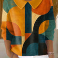 womens-abstract-colorful-geometric-color-block-painting-art-print-casual-peter-pan-collar-3-4-sleeve-sweater