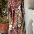 Women's Vintage Floral Pattern Art Print Cotton Dress