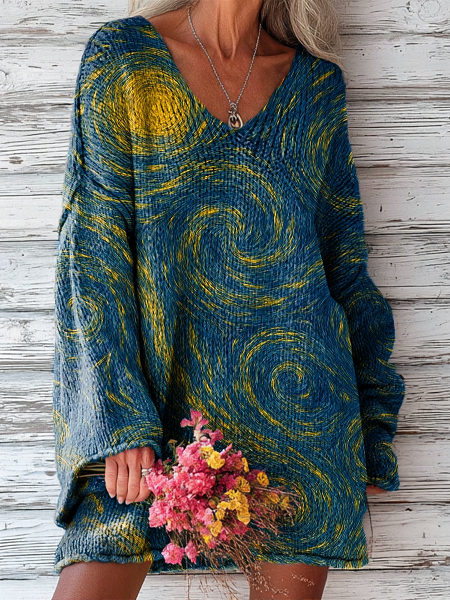 womens-beautiful-abstract-sky-painting-art-print-casual-pullover-sweater