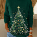 Women's Christmas Print Turtleneck Long Sleeve Casual Loose Pullover Sweater
