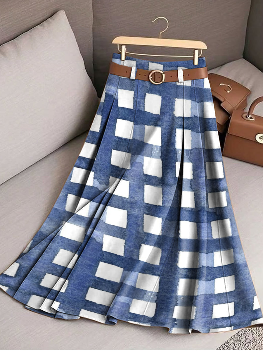 Women's Classic Plaid Print Cotton Skirt