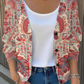Vintage Flower  Art Print Buttoned V-neck Cardigan Sweater