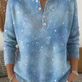 Women's Snow Pattern Art Print Buttoned Cardigan Sweater