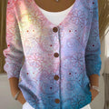 womens-gradient-floral-pattern-art-print-buttoned-v-neck-cardigan-sweater