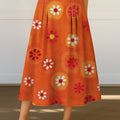 Women's Retro Flowers Floral Pattern Print High Waist Casual A-Line Skirt
