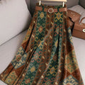 Women's Beautiful Vintage Diamond Geometric Pattern Art Print Cotton Skirt