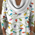 Christmas string light decoration pattern Swing Collar Sweater