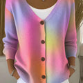 color-gradient-print-buttoned-v-neck-cardigan-sweater