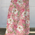 Women's Vintage Floral Art Print   Linen Pocket Skirt