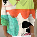 womens-beautiful-colorful-abstract-geometric-painting-art-print-casual-peter-pan-collar-3-4-sleeve-sweater-hmon