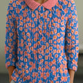 womens-vintage-floral-art-print-casual-peter-pan-collar-3-4-sleeve-sweater-u47e