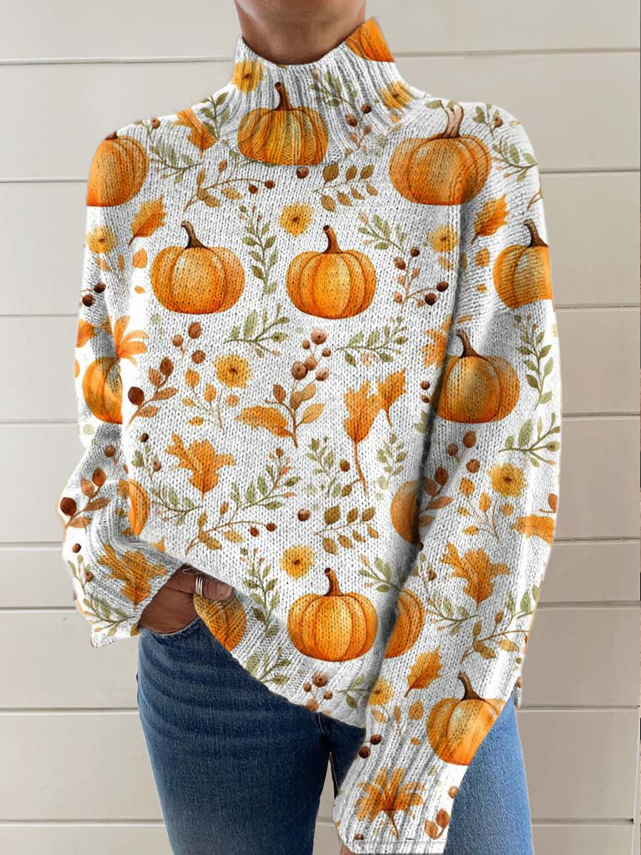 womens-retro-halloween-autumn-pumpkin-print-knit-turtleneck-pullover-sweater