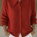 Women's Lapel Button Knitted Cardigan Sweater