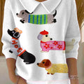 womens-vintage-dachshund-art-print-casual-peter-pan-collar-3-4-sleeve-sweater-cwq0