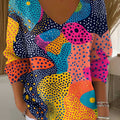 Women's Abstract Dot Pattern Art Print Casual Pullover Sweater