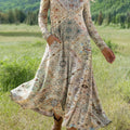 Women's Flowers Floral Art Print Long-sleeved Dress