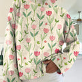 womens-lovely-floral-pattern-art-print-knit-turtleneck-pullover-sweater