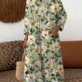 Robe en coton à imprimé floral vintage pour femme
