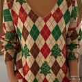 Women's Soft Prismatic Christmas Sweater Top