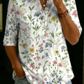 Women's Floral Pattern Art Print Casual Cotton Shirt